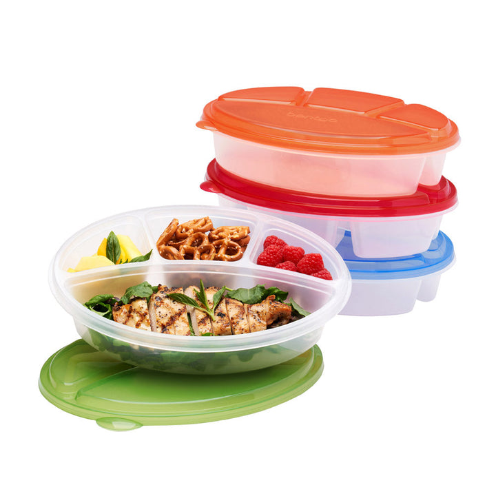 Bentgo Easyboxes 4-Compartment Oval Containers 8-Piece Set J0