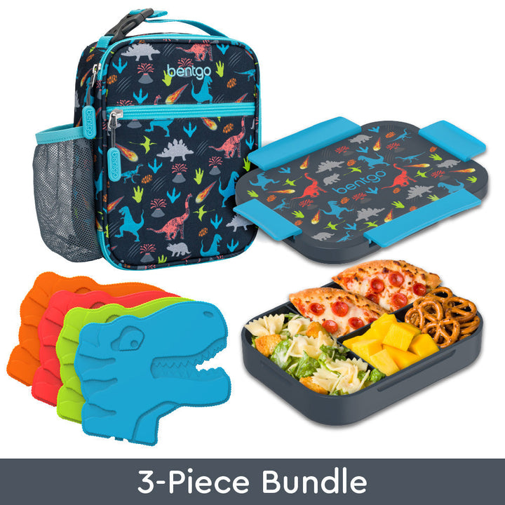 Bentgo Kids Snap & Go Lunch Box, Insulated Lunch Tote, & Ice Packs N4